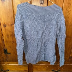 New Croft & Barrow Sweater Periwinkle Blue Large Knit Crochet Longsleeve